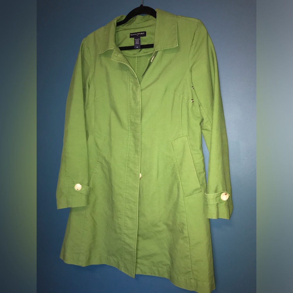Banana Republic- Womens Green Lightweight Trench Coat